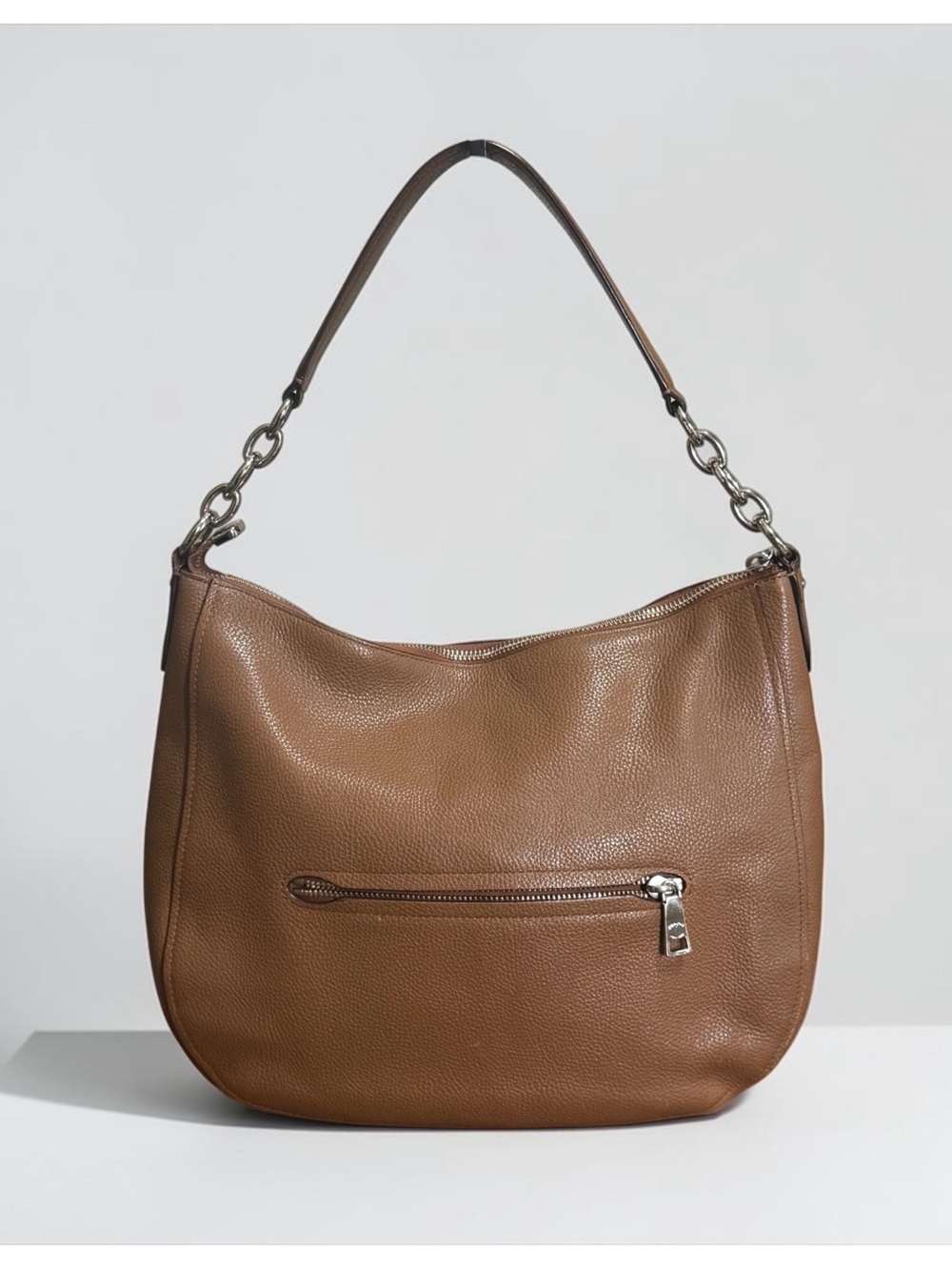 Coach Chelsea Saddle Tan Pebbled Leather Shoulder Hobo Bag! - Picture 4 of 12